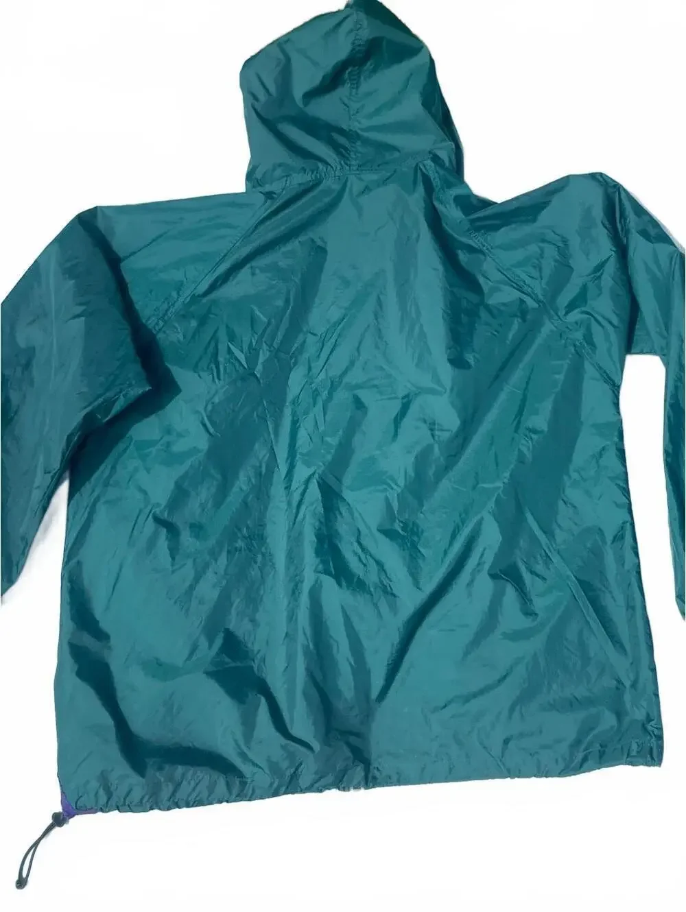 Vintage Helly Hansen Retro Teal Windbreaker with Purple Hood
